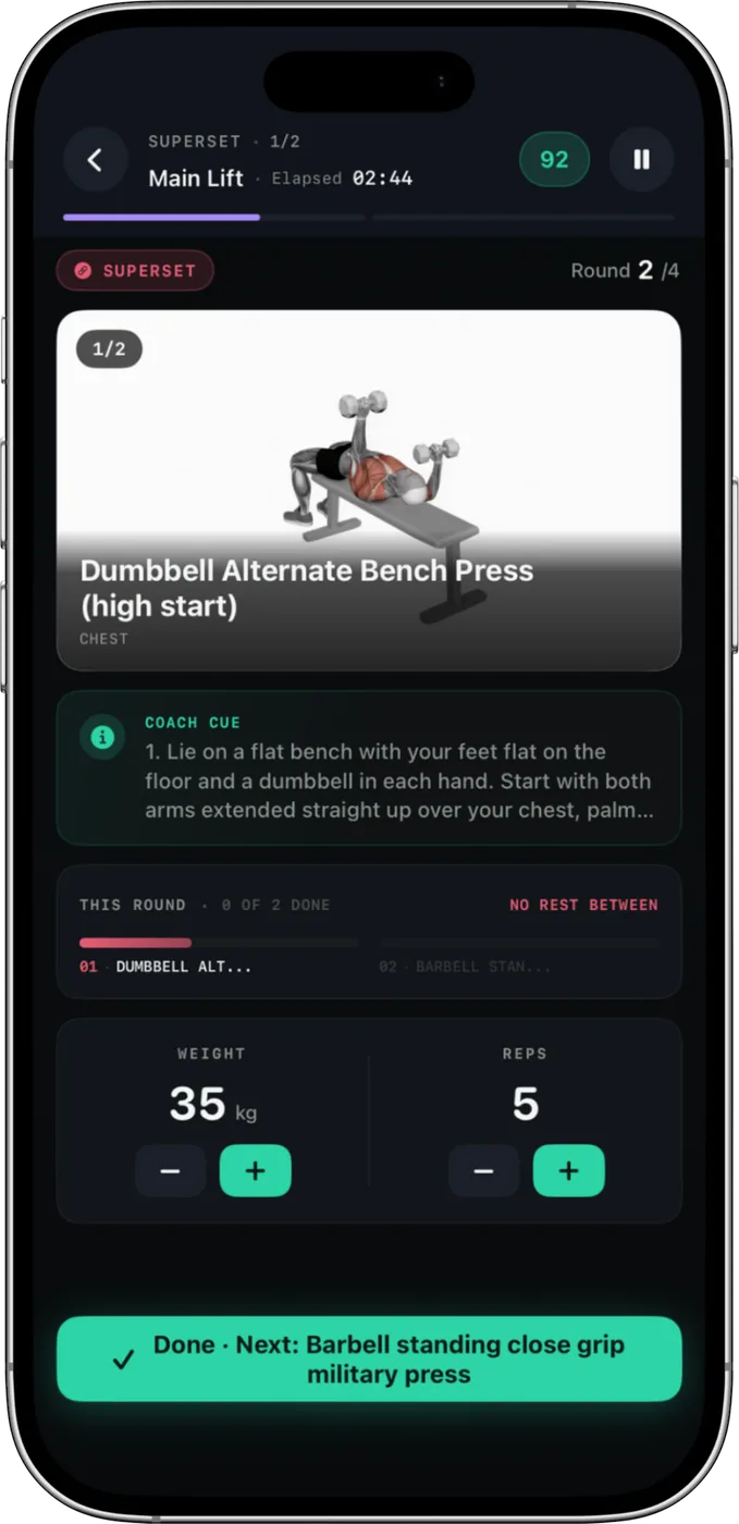 Guided workout mode